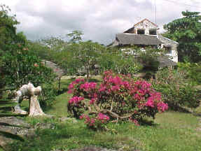 Perched on the top of a hill overlooking the Indian ocean.