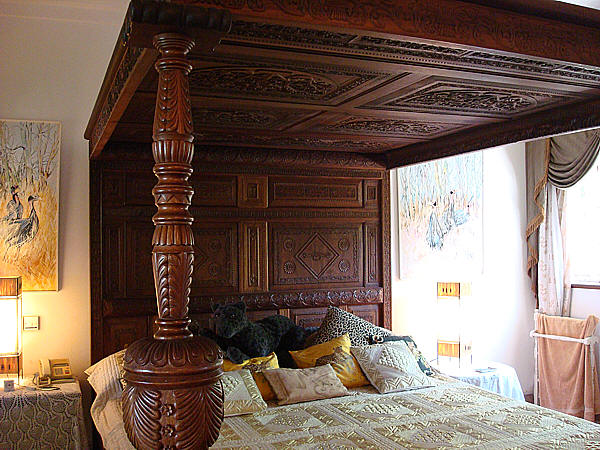 hand carved four poster bed